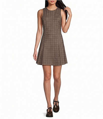 Copper Key Plaid Mini Dress