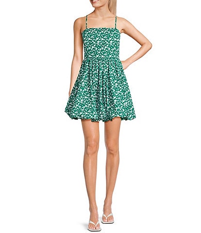 Copper Key Printed Bubble Hem Dress