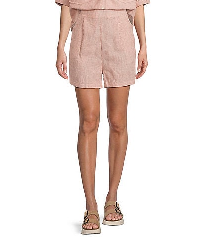 Copper Key Linen Stripe Coordinating Pull On Shorts