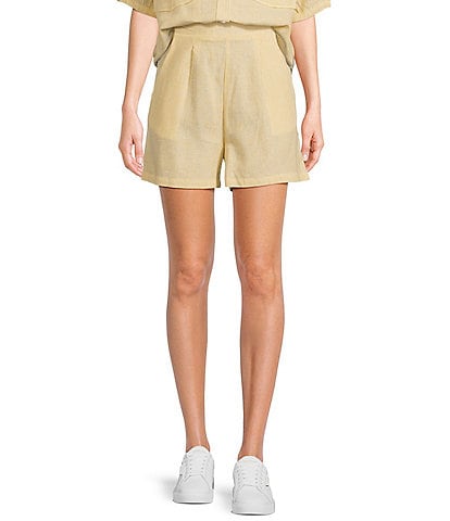 Copper Key Linen Stripe Coordinating Pull On Shorts