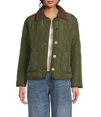 Copper Key Quilted Corduroy Collar Jacket
