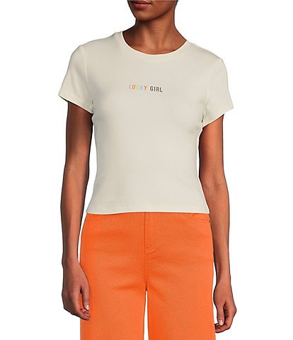 Copper Key Relaxed Fit Lucky Girl Graphic T-Shirt
