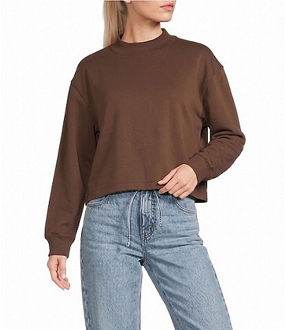 Copper Key Rib Trim Mock Neck