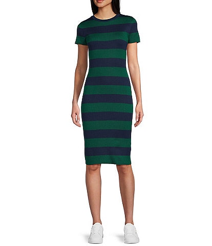 Copper Key Rugby Stripe Sweater Dress