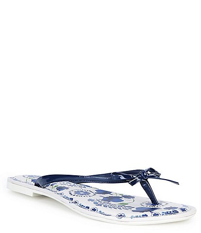 Copper Key Sandy Bow Floral Flip Flops