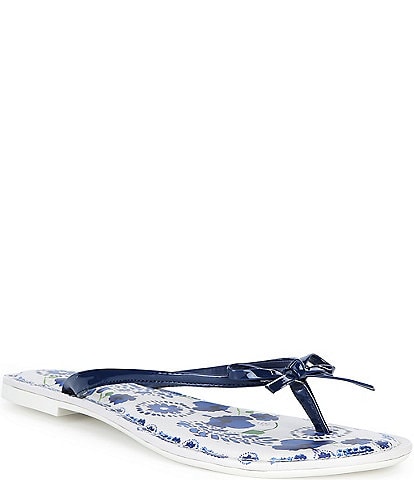 Copper Key Sandy Bow Floral Flip Flops