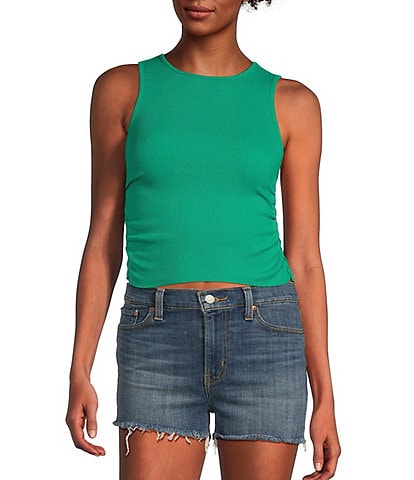 Copper Key Side Ruched Tank Top