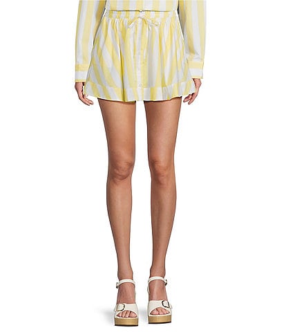Copper Key Stripe Button Front Coordinating Mini Skort
