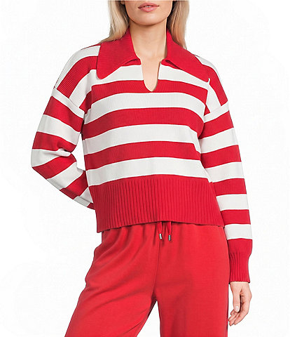 Copper Key Stripe Collared Sweater