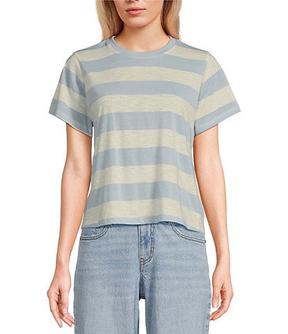 Copper Key Stripe Short Sleeve Boxy T-Shirt