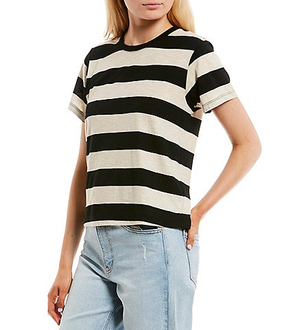 Copper Key Stripe Short Sleeve Boxy T-Shirt