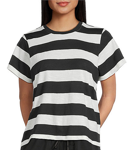 Copper Key Stripe Short Sleeve Boxy T-Shirt