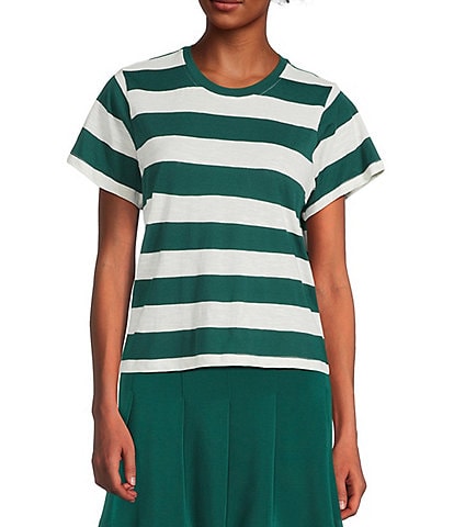 Copper Key Stripe Short Sleeve Boxy T-Shirt