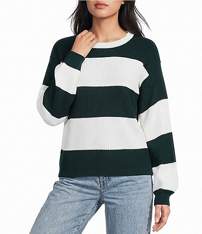 Copper Key Striped Shaker Stitch Sweater