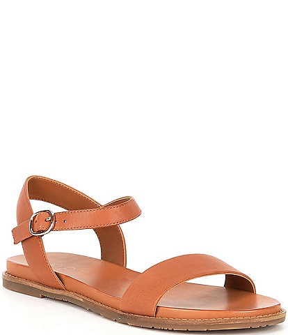 Copper Key Sunnie Leather Ankle Strap Flat Sandals