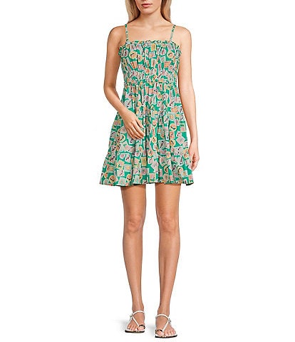 Copper Key Tiered Mini Dress