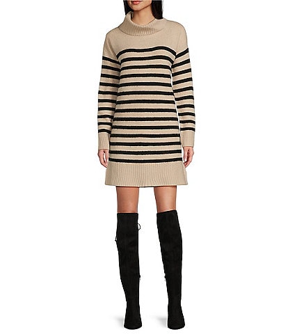 Copper Key Turtleneck Stripe Dress