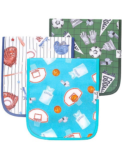Copper Pearl Baby Boys All-Star Burp Cloths 3-Pack Set