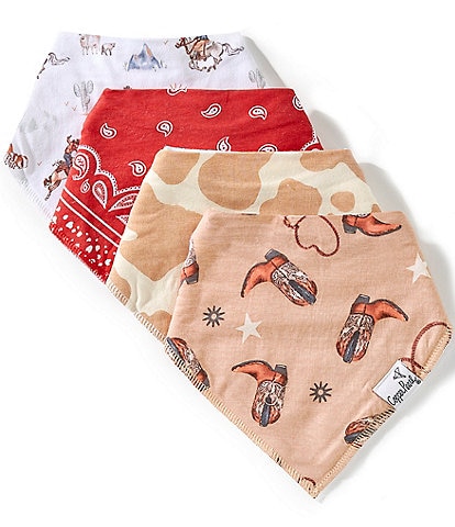 Copper Pearl Baby Boys Boone Western Print Bandana Bibs 4-Pack