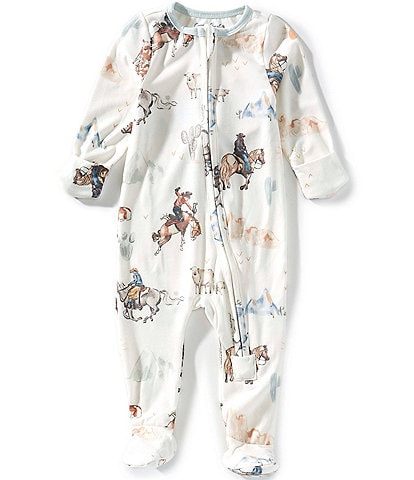 Copper Pearl Baby Boys Months Boone Western Print Long Sleeve Zip Front Footie