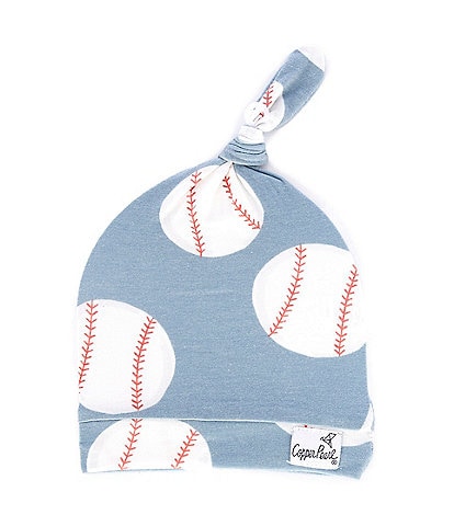 Copper Pearl Baby Boys Slugger Baseball Print Knit Knotted Hat