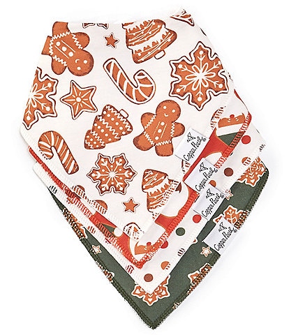 Copper Pearl Baby Gingerbread Print Bandana Bibs 4-Pack