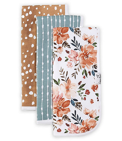 Copper Pearl Baby Girls Autumn Floral Print Oversized Burp Cloths 3-Pack