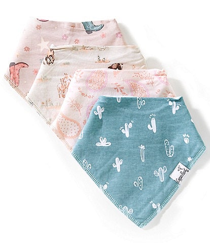 Copper Pearl Baby Girls Cheyenne Western Print Bandana Bibs 4-Pack