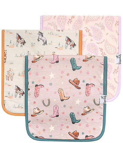 Copper Pearl Baby Girls Cheyenne Western Print Burp Cloths 3-Pack