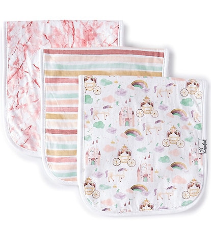 Copper Pearl Baby Girls Enchanted Premium Burp Cloths 3-Pack