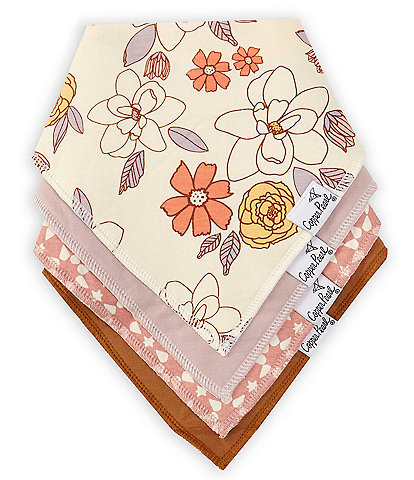 Copper Pearl Baby Girls Ferra Floral Print Bandana Bibs 4-Pack