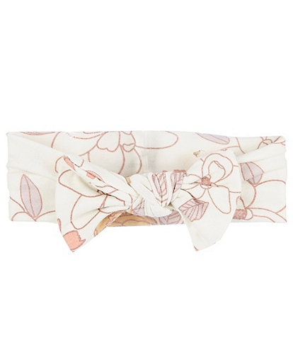 Copper Pearl Baby Girls Ferra Floral Print Bow-Accented Knit Headband