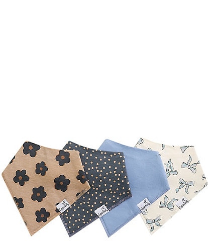 Copper Pearl Baby Girls Gemma Print Bandana Bibs 4-Pack