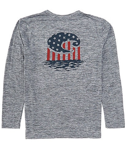 Costa Long Sleeve Tech Freedom Americana Heathered Graphic T-Shirt