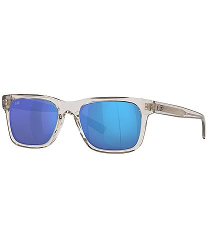 Costa Men's 6S2003 Tybee Crystal 55mm Rectangle Polarized Sunglasses