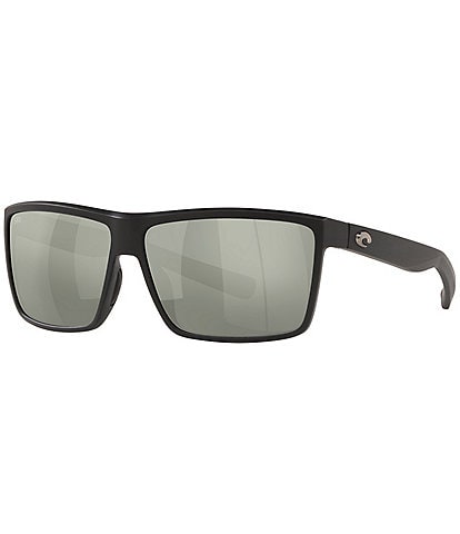 Costa Men's 6S9016 Rinconcito Crystal Mirrored 60mm Rectangle Polarized Sunglasses