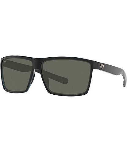 Costa Men's 6S9018 Rincon Crystal 63mm Rectangle Polarized Sunglasses