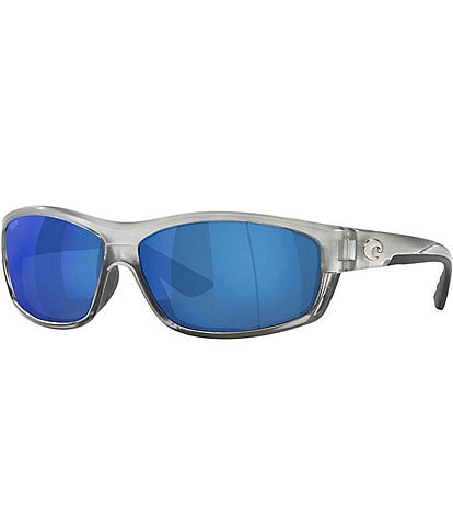 Costa Men's 6S9020 Saltbreak Mirrored 65mm Rectangle Polarized Sunglasses