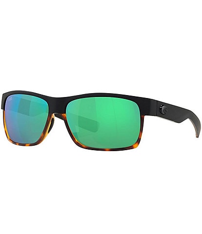 Costa Men's 6S9026 Half Moon Mirrored Crystal 60mm Square Polarized Sunglasses