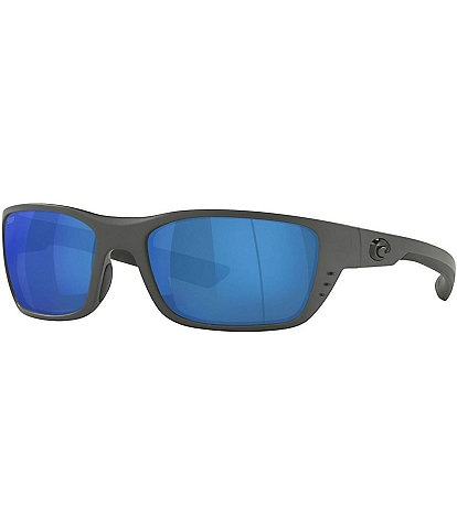 Costa Men's 6S9056 Whitetip Mirrored 58mm Rectangle Polarized Sunglasses