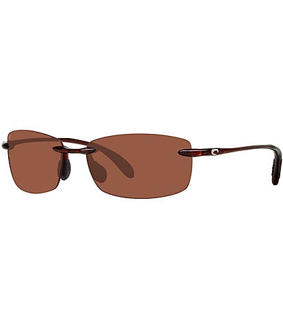 Costa Men's 6S9071 Ballast Tortoise 60mm Rectangle Polarized Sunglasses