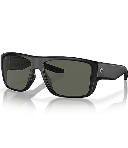 Costa Men's Taxman 59mm Mirrored Rectangle Polarized Sunglasses