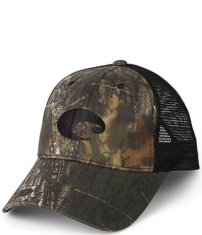 Costa Mesh Washed Twill Camouflage/Solid Trucker Hat