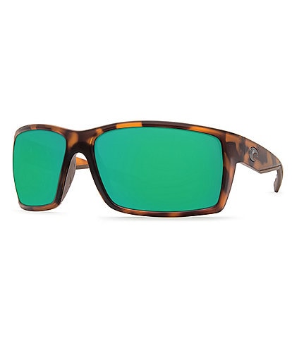 Costa Reefton Matte Retro Tortoise Mirrored Polarized Rectangle Sunglasses