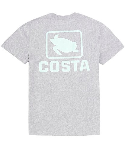 Costa Short Sleeve Classic Emblem Heathered T-Shirt