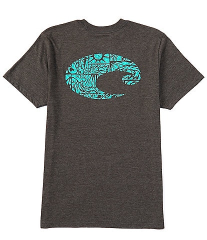 Costa Short Sleeve Tiki "C" Heathered Graphic T-Shirt