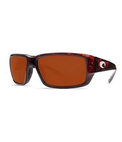 Costa Unisex Fantail Rectangle Tortoise Polarized Sunglasses