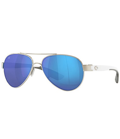 Costa Women's 6S4006 Loreto Mirrored 56mm Pilot Polarized Sunglasses