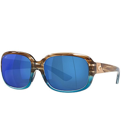 Costa Women's 6S9041 Gannet 58mm Rectangle Polarized Sunglasses