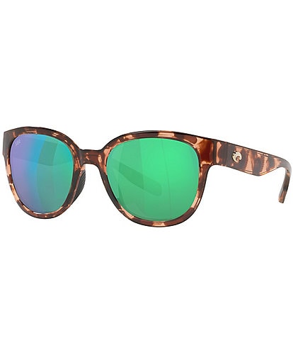 Costa Women's 6S9051 Salina 53mm Mirrored Rectangle Polarized Sunglasses